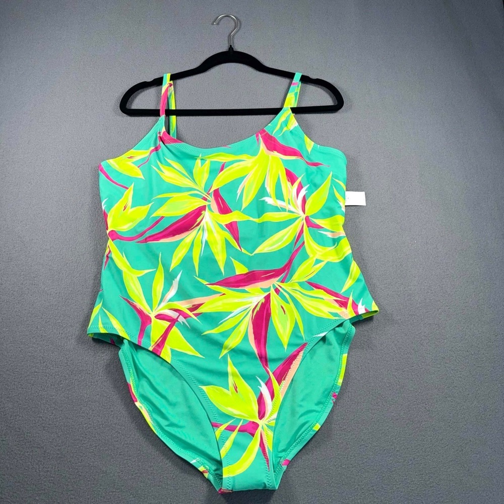 Old Navy One Piece Swimsuit 2XL Floral Tropical NWT 19.5x24 Tank